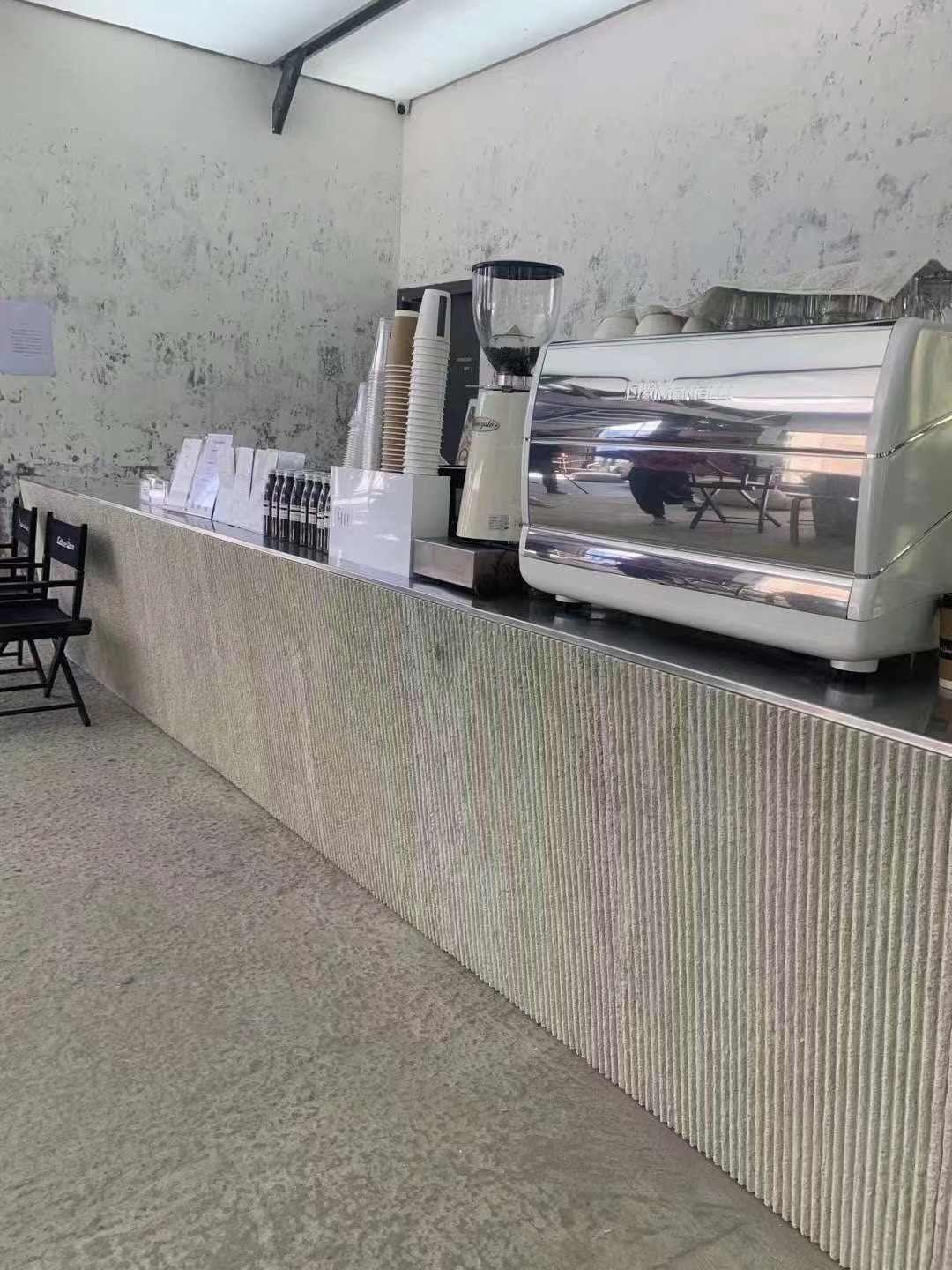 Client-supplied commercial counter installation