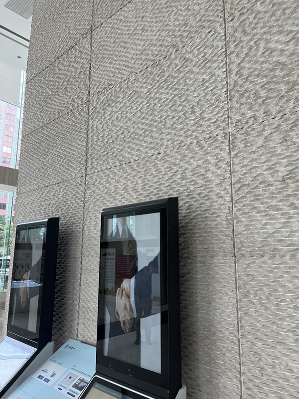 Client-supplied modular textured wall installation